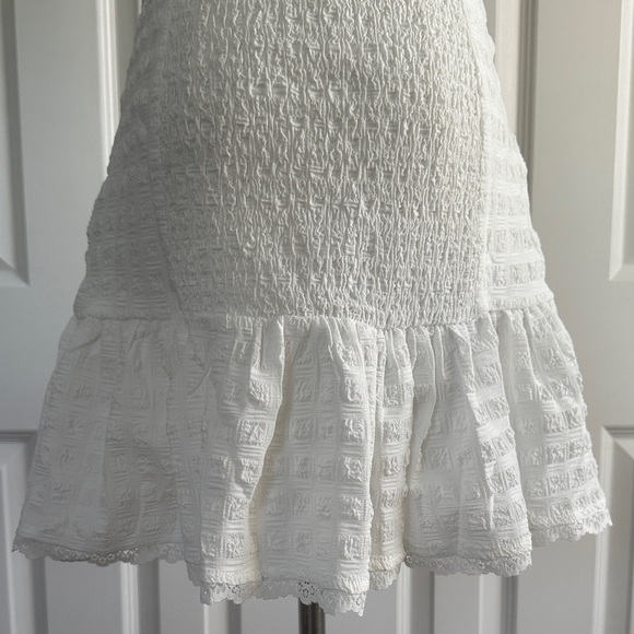 NWT Peppermayo Kristina Exclusive Textured Ruffles White Mini Dress Size 6 - Picture 9 of 14